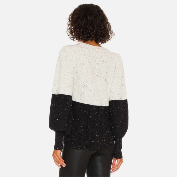 1. STATE Colorblock Puff Sleeve Knit Sweater Black and White Women Small EUC - Picture 5 of 9